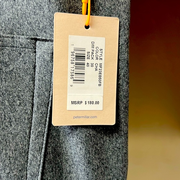 Peter Millar Crown Performance Pants Charcoal New - Picture 3 of 4